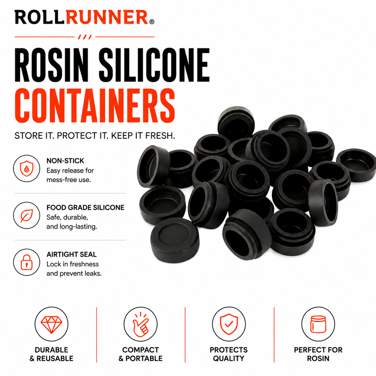 Silicone Containers for Rosin Prep (100 pcs)