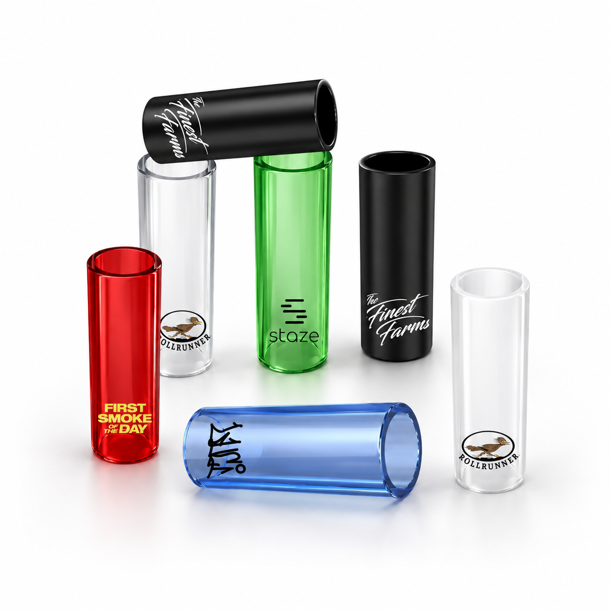 Hollow Tube Glass Filter Tips – Custom Logo (Clear)