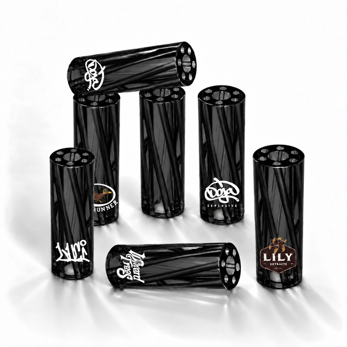 Vortex Glass Filter Tips – Custom Logo (Black)
