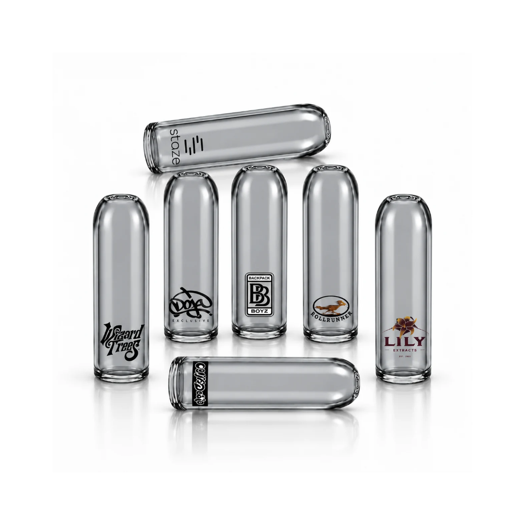 Hollow Bullet Glass Filter Tips – Custom Logo (Grey)