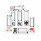 Hourglass Bullet Glass Filter Tips - Custom Logo (Clear)