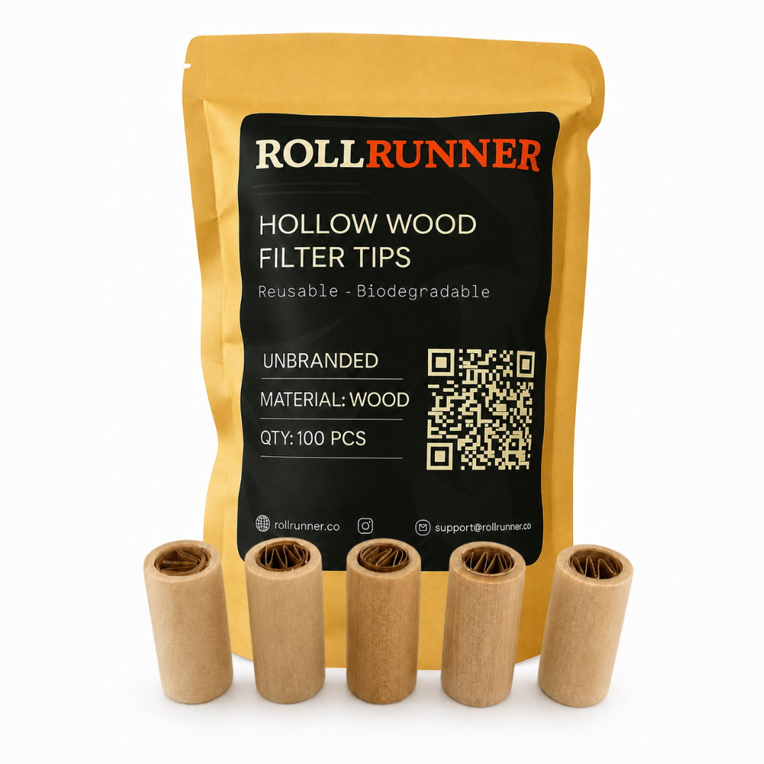 Hollow Wood with Paper Crutch Filter Tips - Unbranded