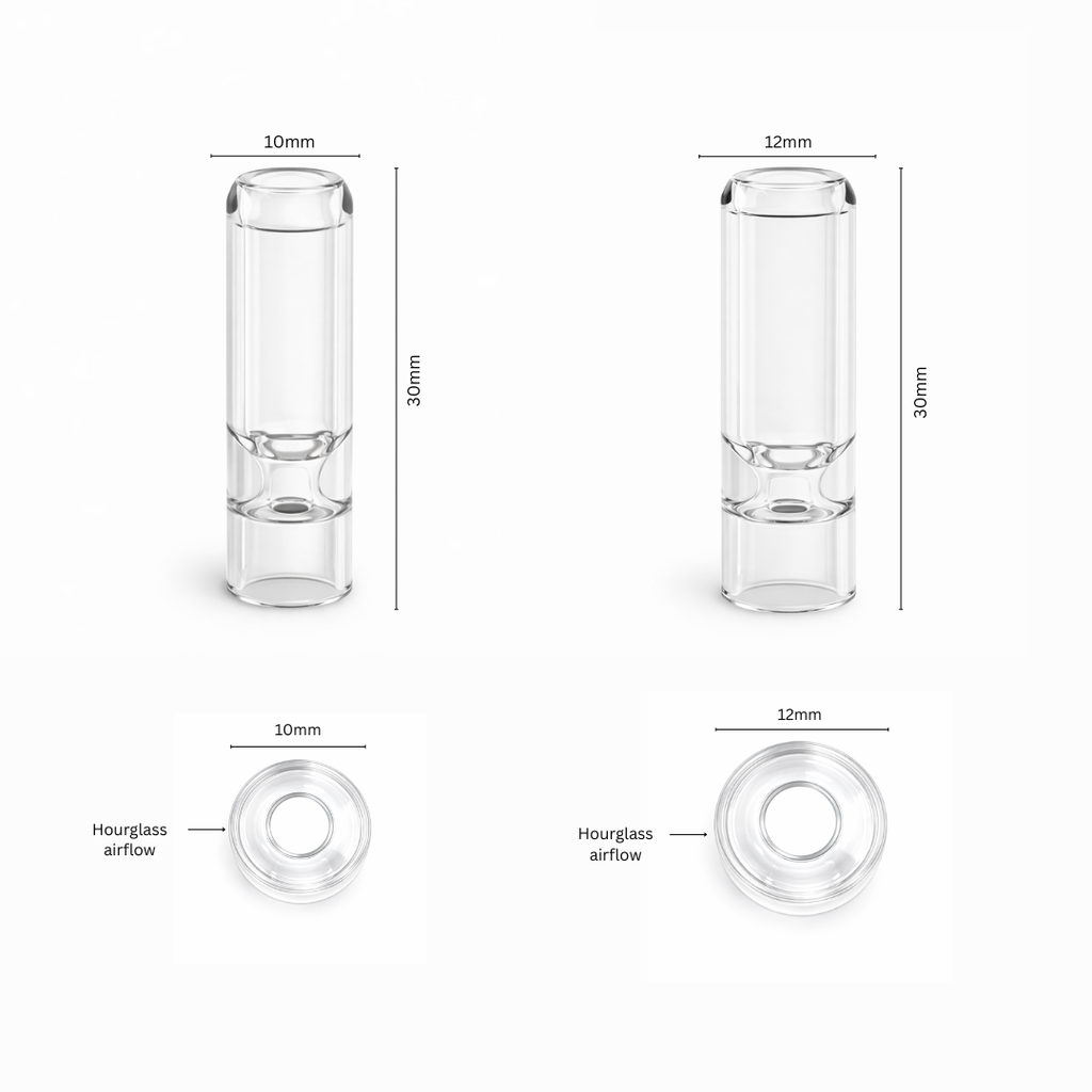 Hourglass Bullet Glass Filter Tips - Unbranded