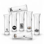 Standard Flat Mouth Glass Filter Tips – Custom Logo (White)