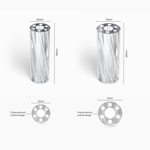 Vortex Glass Filter Tips - Unbranded (Clear)