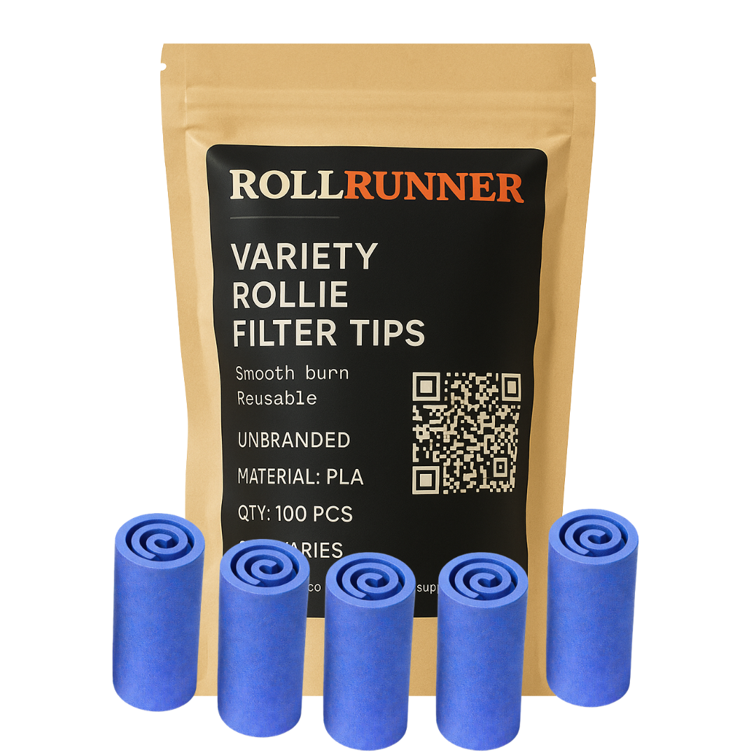 Blue PLA Filter Tips – Spiral Set (100 Pack)