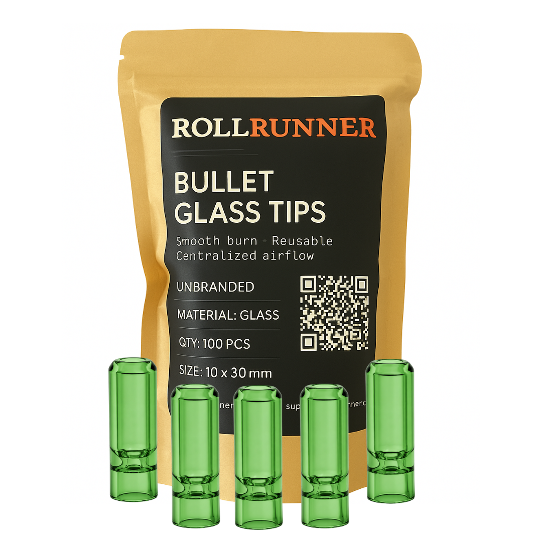 Hourglass Bullet Glass Filter Tips - Unbranded (Green)
