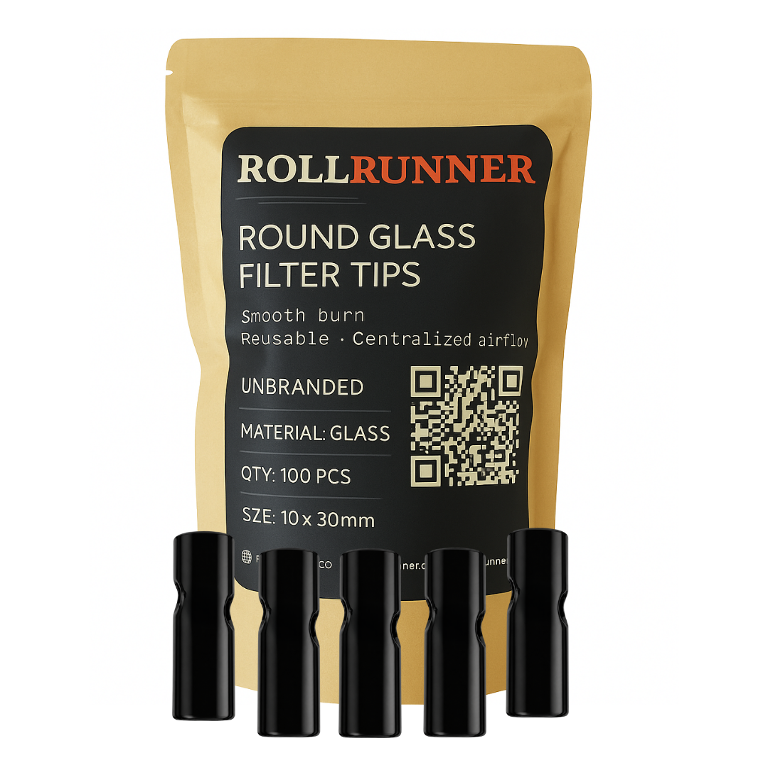 Standard Round Glass Filter Tips - Unbranded (Black)