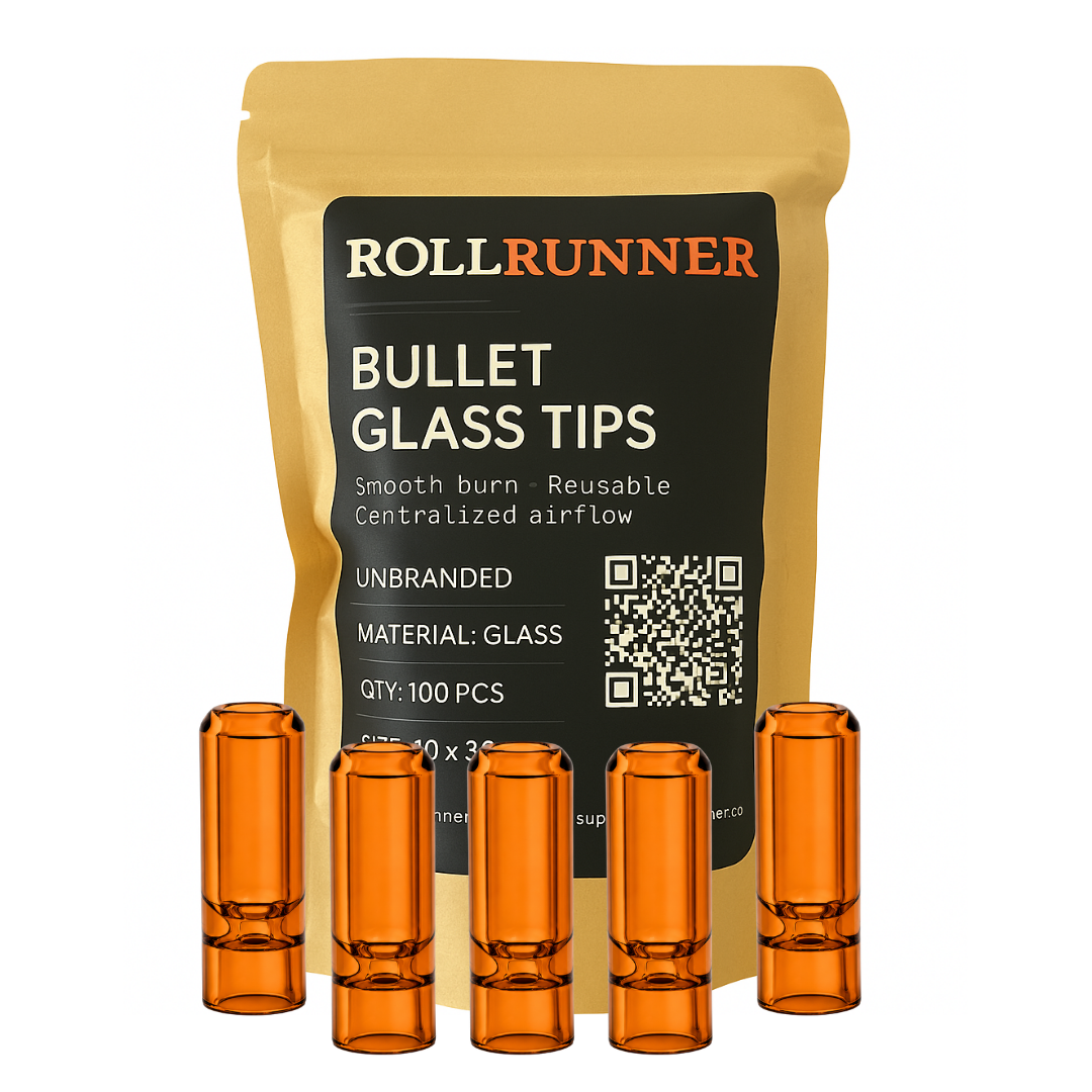 Hourglass Bullet Glass Filter Tips - Unbranded (Orange)