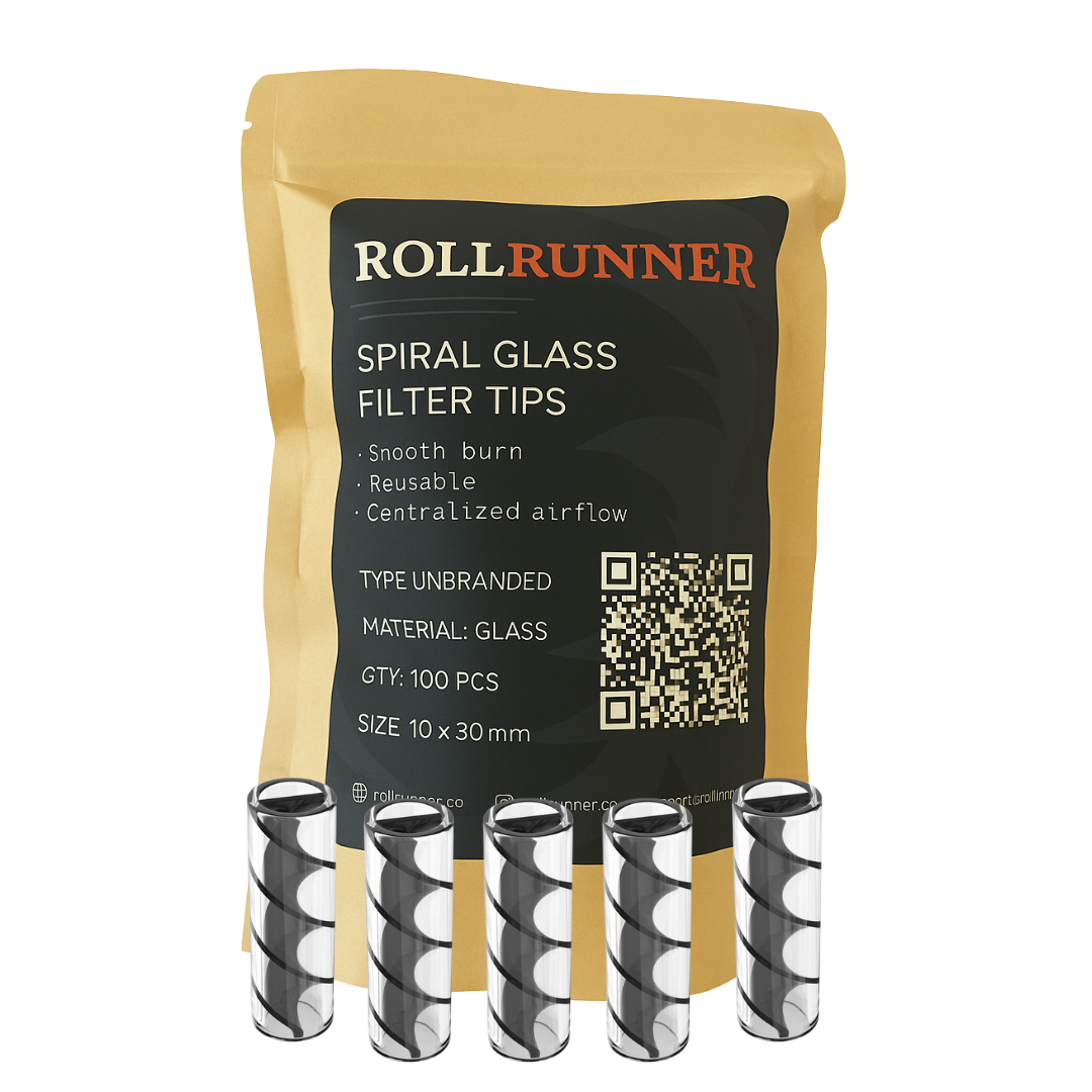Spiral Glass Filter Tips – Unbranded (Black spiral)