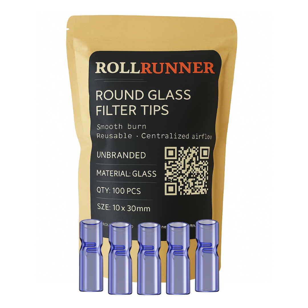 Standard Round Glass Filter Tips - Unbranded (Blue)