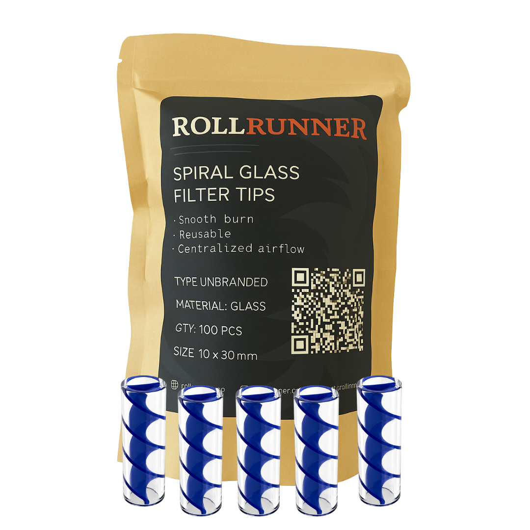 Spiral Glass Filter Tips – Unbranded (Blue spiral)