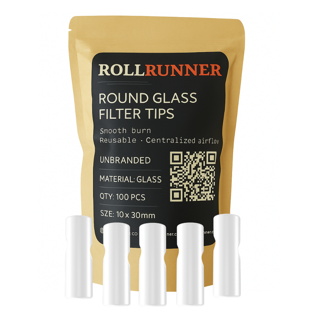 Standard Round Glass Filter Tips - Unbranded (White)