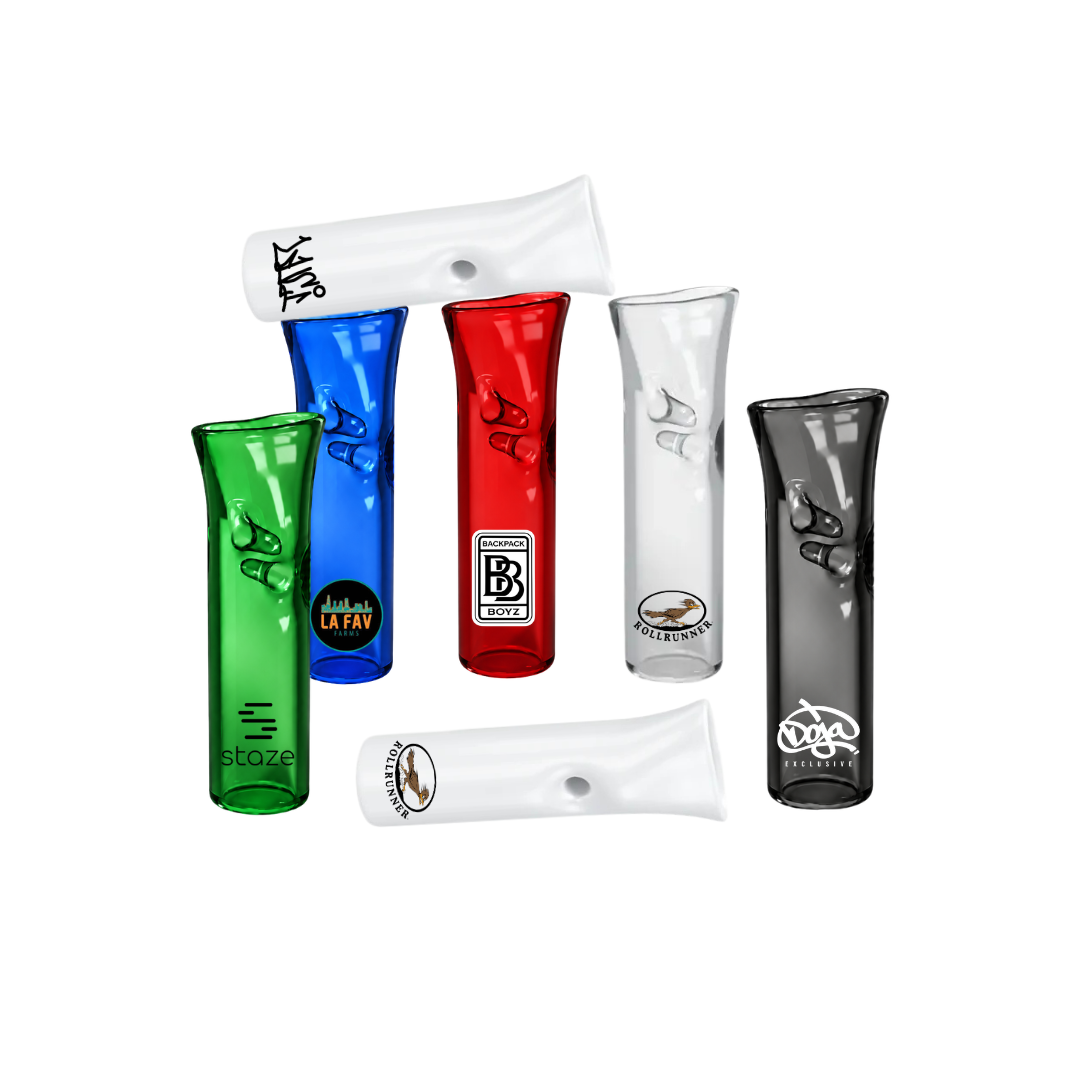 Standard Flat Mouth Glass Filter Tips – Custom Logo (Clear)