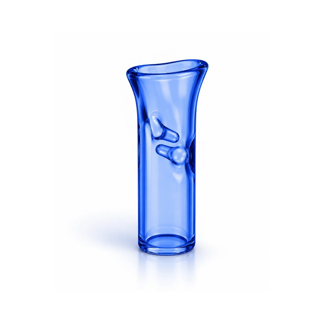 Standard Flat Mouth Glass Filter Tips – Custom Logo (Blue)