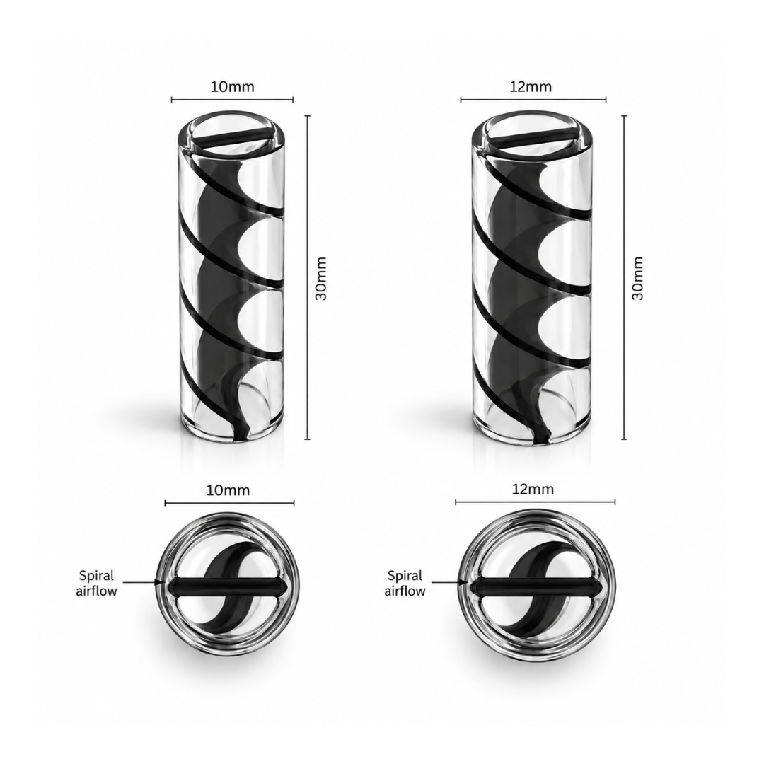 Spiral Glass Filter Tips – Unbranded (Black)