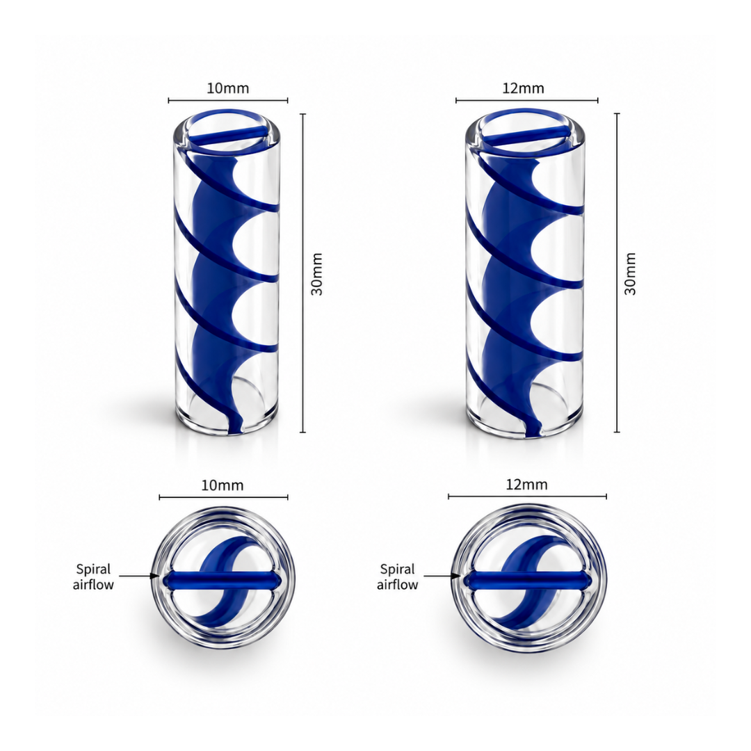 Spiral Glass Filter Tips – Unbranded (Blue)
